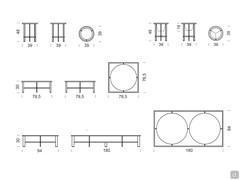 Tavolino Vincent - modelli e dimensioni