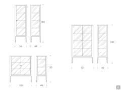 Schemi e dimensioni delle tre vetrine eleganti Venus