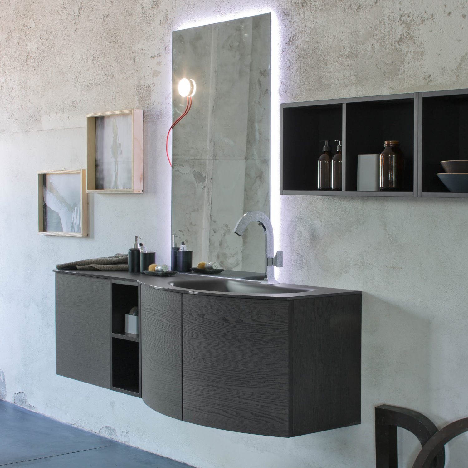 Mobile Bagno Lavabo Cristallo.Mobile Con Lavabo In Vetro Satinato Atlantic Diotti Com