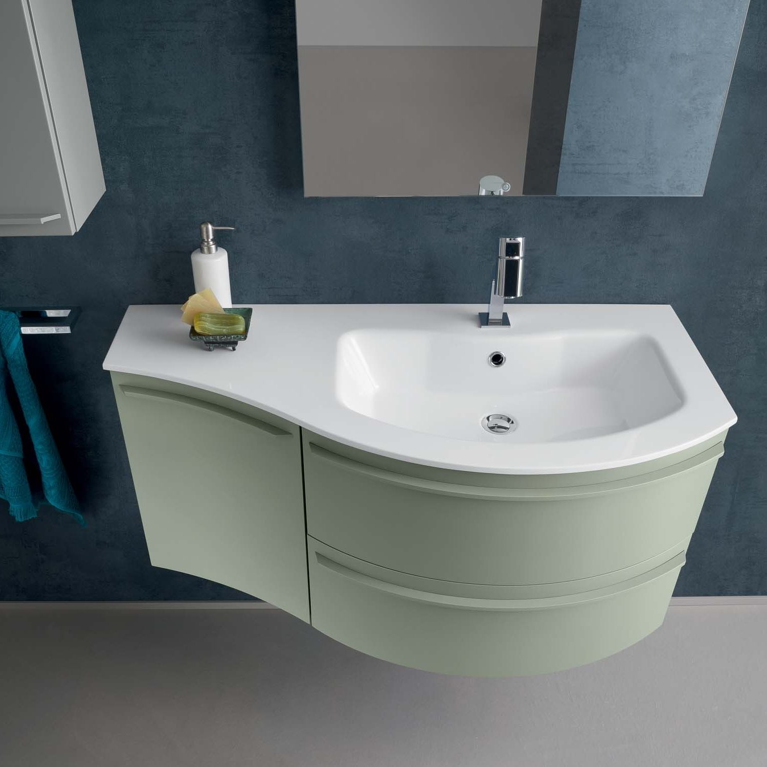 Mobile Base Per Lavabo.Mobile Bagno Curvo Sospeso N12 Atlantic Diotti Com