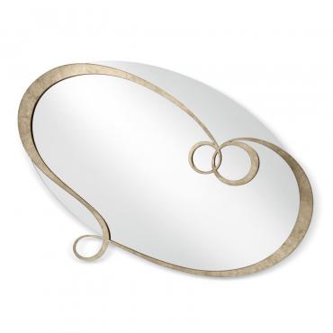 Miroir ovale J'Adore avec cadre en métal