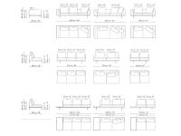 Canapé avec bibliothèque intégrée Phil de Bonaldo - Éléments linéaires, centraux et centraux avec plateau dans la version avec coussins Casual