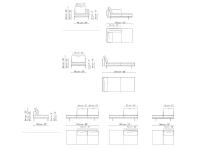 Canapé avec bibliothèque intégrée Phil de Bonaldo - Chaises longues (avec et sans accoudoirs) et extrémités panoramiques  dans la version avec coussins Linear