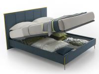 Letto imbottito Camaleonte con box contenitore, opzione disponibile anche sul modello ring York con piedini alti