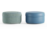 Pouf bas Charme, disponible en option pour compléter le fauteuil