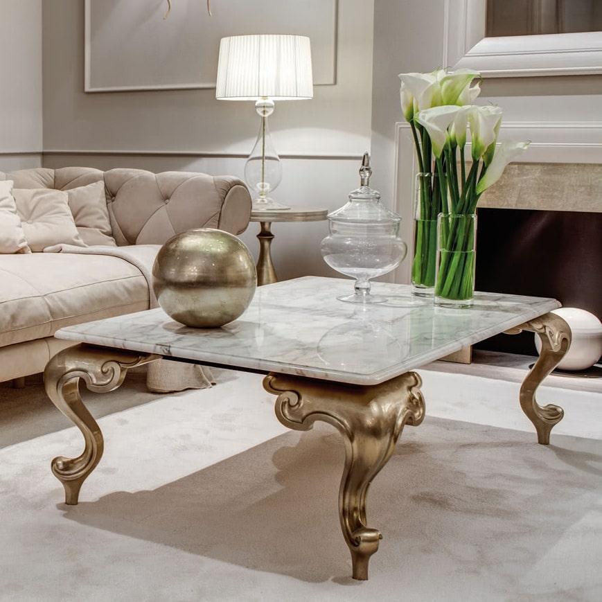 Tavolino in marmo placcato oro di lusso leggero tavolino angolare