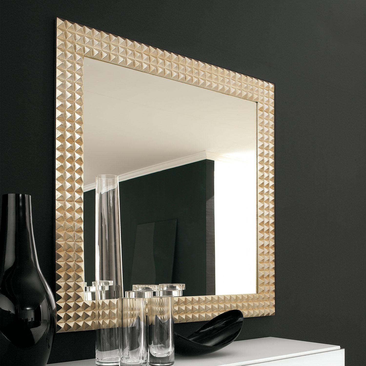 Specchio tondo Ø 80 cm con cornice dorata