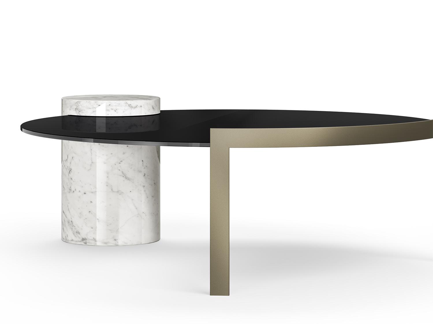 Tavolino Rotondo da Salotto di Design in Vetro Extrachiaro Made in Italy –  Akka