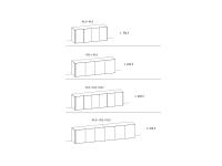 Credenza Lounge dimensioni e modularità delle composizioni standard