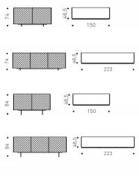 Credenza moderna decorata con fantasia geometrica Vivaldi di Cattelan - schema dimensionale