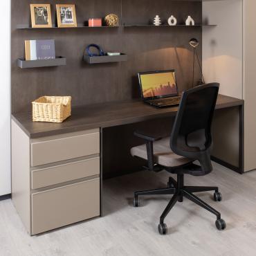 Wide modern wall-mounted desk