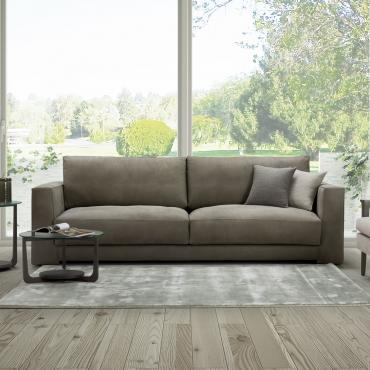 Clive leather linear sofa