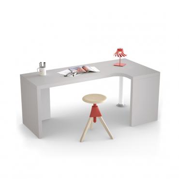 Almond custom L-shaped desk