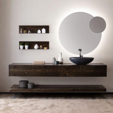 40cm wall mounted bathroom cabinet with ceramic basin