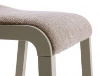 Bryanna backless high stool with seat upholstered in textured fabric