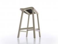 Bryanna backless high stool with stained or lacquered ash frame