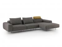 Biarritz outlet sofa covered in Andros fabric colour 110. Back cushion and decorative cushion are in Andro colour 1357.