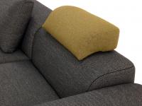 Detail of the optional headrest cushion, here in Andros colour 1357