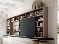 Aliant wall mounted TV unit with sliding door