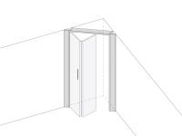 Layout of the Lounge corner cupboard with folding door