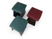 The pouffe stool with a square seat cushion Calvin viewed from above