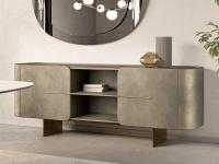 Keyra modern sideboard with 2 doors and central open compartment with lacquered wooden shelf