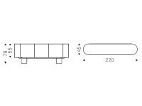 Savoy three-door sideboard with ceramic top by Cattelan - dimensional diagram