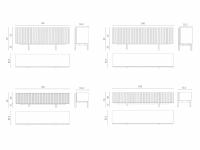 Schemi e dimensioni dei modelli di credenza e porta tv Virtuo