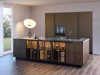 Modern luxury solid wood kitchen Plan Loto 01 with slatted doors