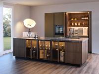 Kitchen with island and tall units Plan Loto 01