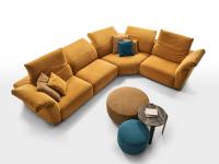 Nevis corner sofa with pull-out seats, reclining backrests and armrests; various composition possibilities