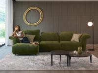 Nevis sofa with chaise longue cm 346 p.176 with double sliding seat up to cm 146