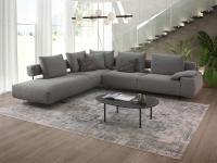 Shirly sofa shown here in a meridienne corner version measuring 318 x 280 cm