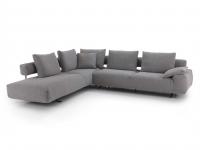 Shirley sofa comprising end piece with extension and meridienne corner piece, removable cover in Barnum bouclé fabric