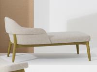 Dormeuse with wooden legs upholstered in Sophos fabric