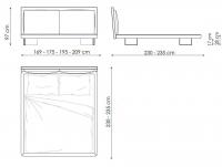 Tara bed by Bonaldo - diagrams and measurements