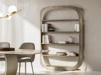 Odyssey wall-mounted designer metal bookcase in Brushed Platinum colour