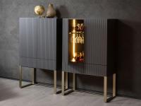 Pair of Oyster outlet sideboards with 10:10 matt lacquered Graphite fronts