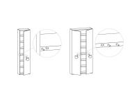 Lounge cupboard column - mandatory push-pull shelf