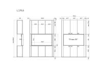 Lounge storage wall - Specific dimensions mod. with 3 lower and upper doors: cm 170,5