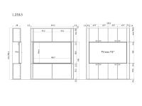 Lounge storage wall - Specific dimensions mod. with 4 lower and upper doors: 218.5 cm