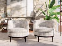 Pair of Charme armchairs with fixed base, ideal in a living room or waiting room