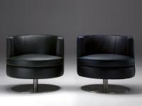 Charme armchairs upholstered entirely in leather in the cut-stitching version