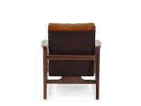 View of the back of the Halley armchair in solid wood