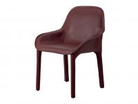 Kamet belting leather chair with low armrests, legs always upholstered in matching colour