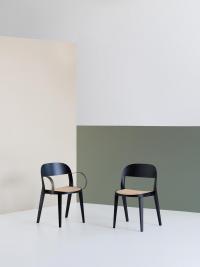 Minima wooden chairs with Vienna straw seat in the version with and without metal armrests