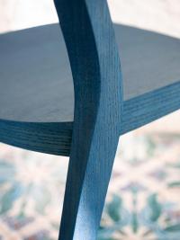 Detail of the blue-coloured dye that reveals the grain of the ash wood