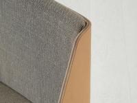 Sangay chair, detail of the curved backrest with belting leather back