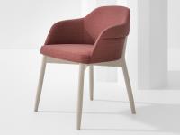 Sophos modern chair upholstered in fabric with beech wood legs
