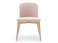 Sophos armless chair with 4 wooden legs